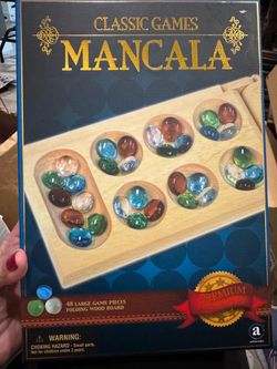 Classic Games Mancala with Folding Wood Board