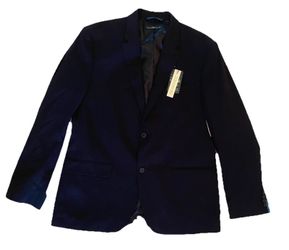 Perry Ellis Travel Luxe Washable Suit Jacket 46R Black Slim Fit NWT Stretch