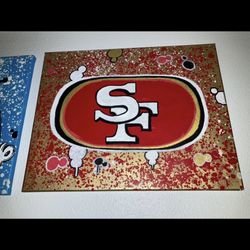 Hand painted San Francisco 49ers Canvas 20 in x 15.5 in