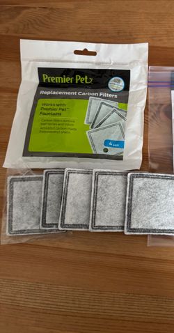 Premier Pet Replacement Carbon Filters for Pet Fountains - 4 Pack - New