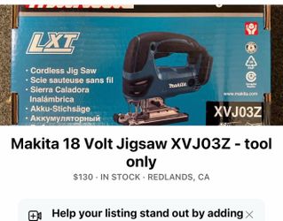 Makita cordless jig saw  tool only