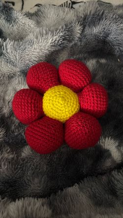 crochet flower pillow