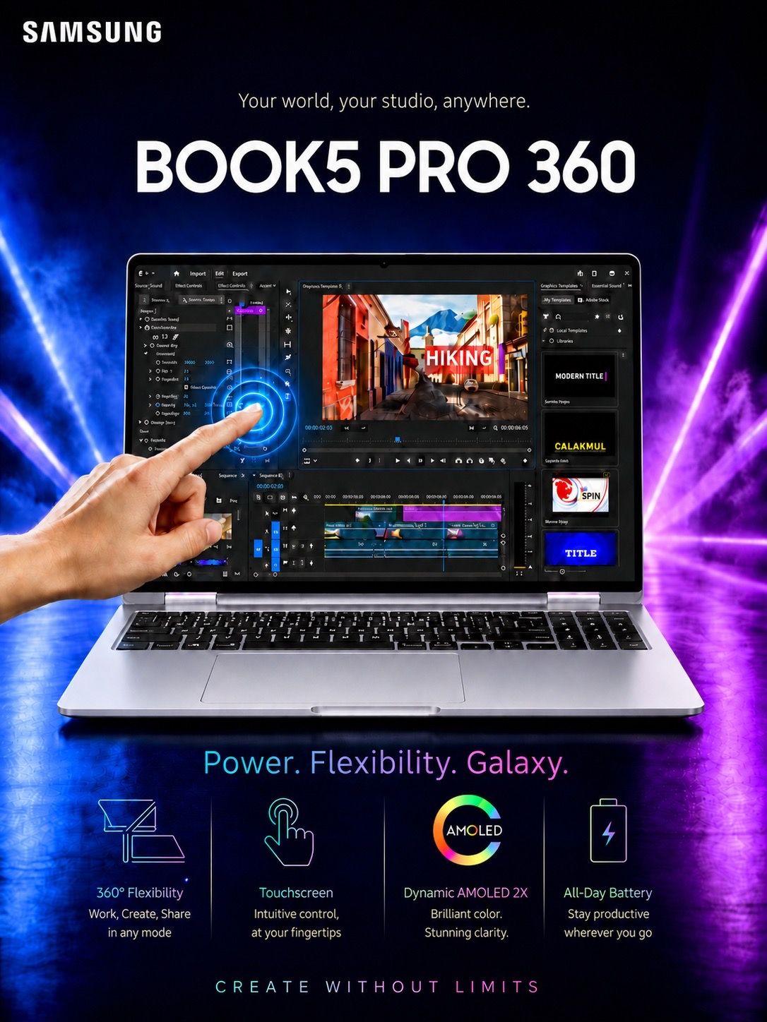 🔥16” Samsung Galaxy Book5 Pro 360 | 2-in-1 Touchscreen Laptop Bundle - Wireless Keyboard & Mouse | S-Pen | 3K Display Book 5 Pro 360 | Brand New 🔥