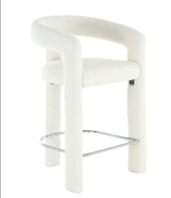 Brand New Boucle Bar Stool 26" Counter Height White $85
