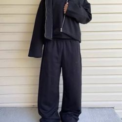 Sleepdebt studios black oversized wide leg sweatpants small