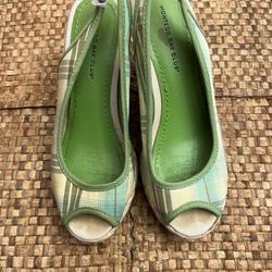 Montego Bay Club Wedge In Greens/blue/yellow Size 6