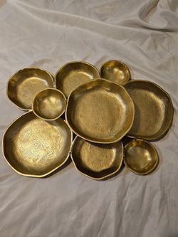 Gold Decorative Bowl Set – 9 Pieces