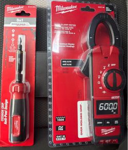 Milwaukee 8-in-1 Screwdriver & 600A Clamp Meter Bundle