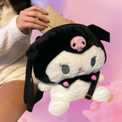 Cute & Cuddly Kuromi Plush 15" Backpack Purse