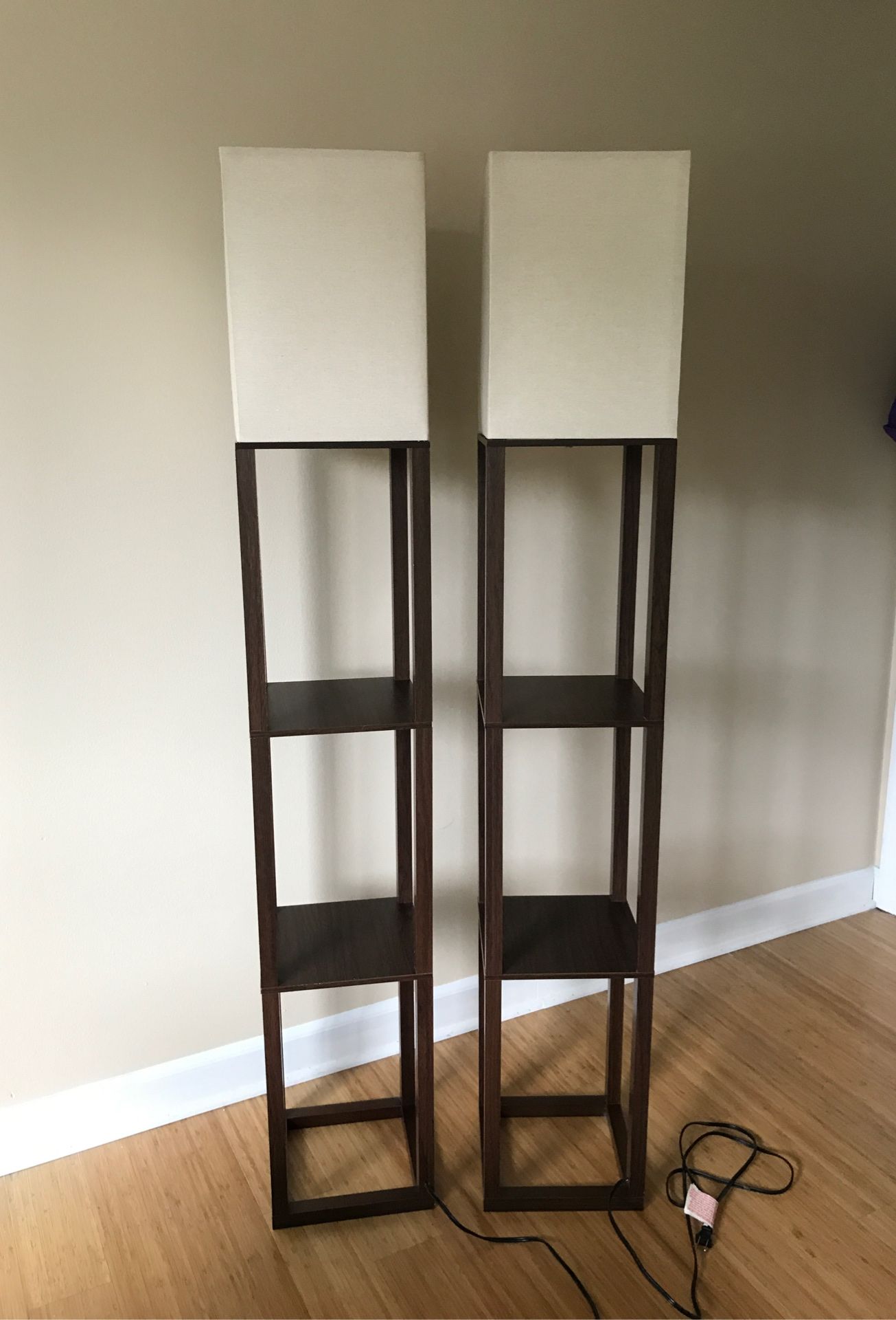 Floor Lamp Set with shelves