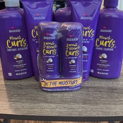 Aussie Miracle Curls Shampoo, Conditioner, Detangling Milk Set