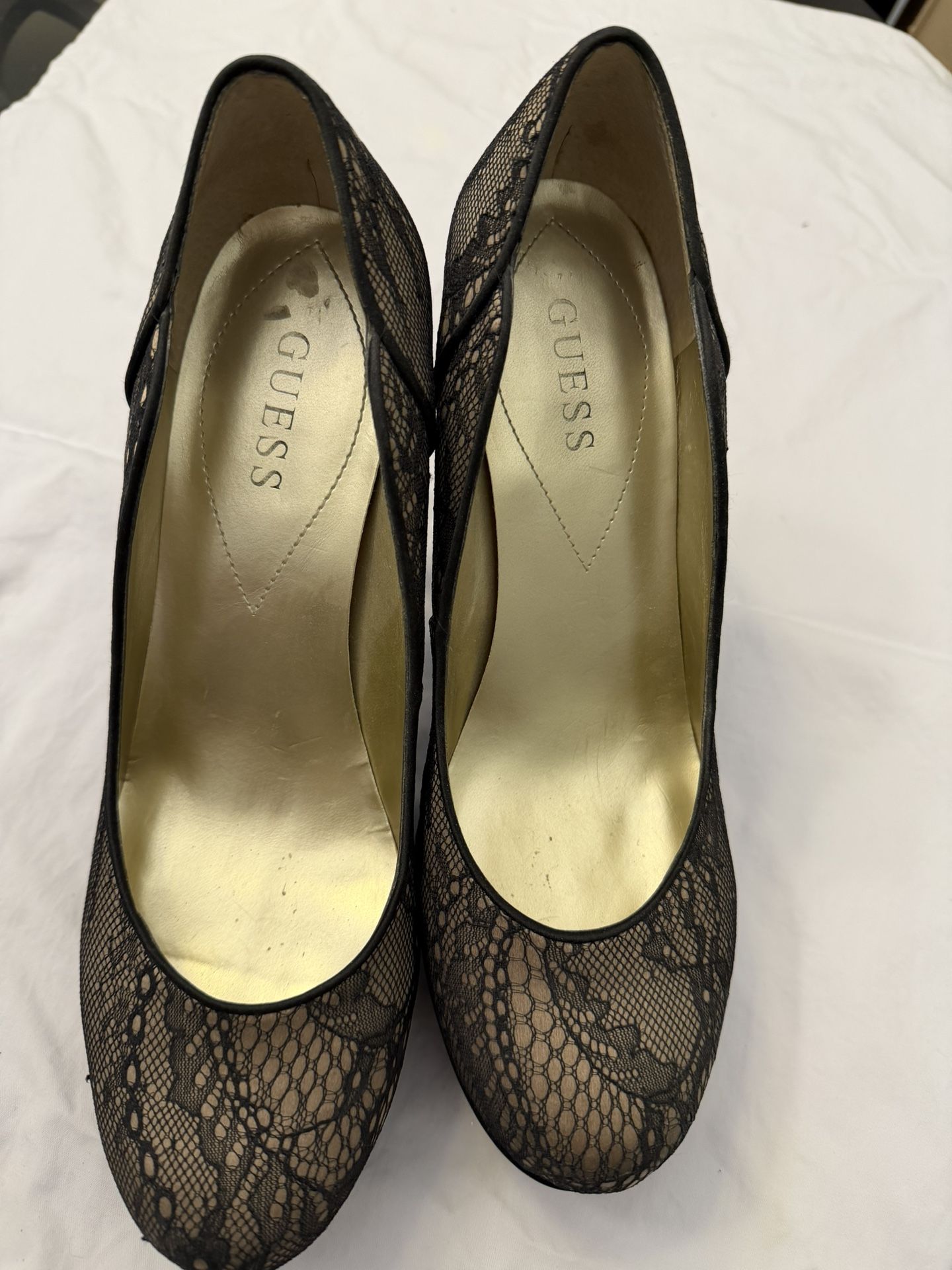 Guess Black Lace Heels 