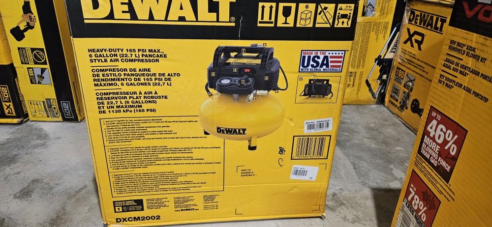 New Dewalt 6 gallons air compressor