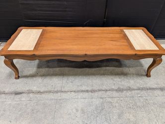 HERITAGE Wood Coffee Table with Stone Inlays