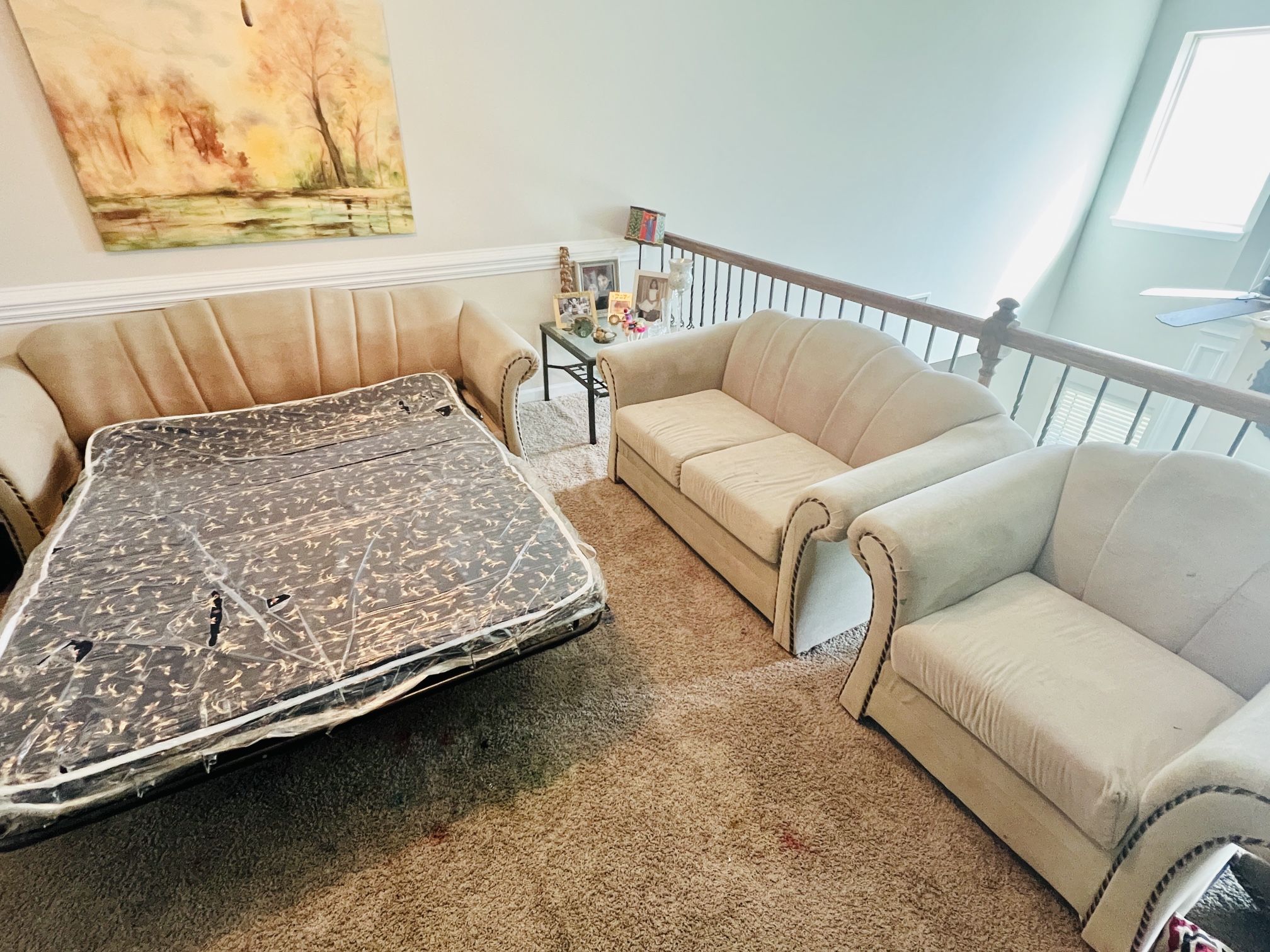 Sleeper Sofa Set with 5 pillows - $200- High Point, NC