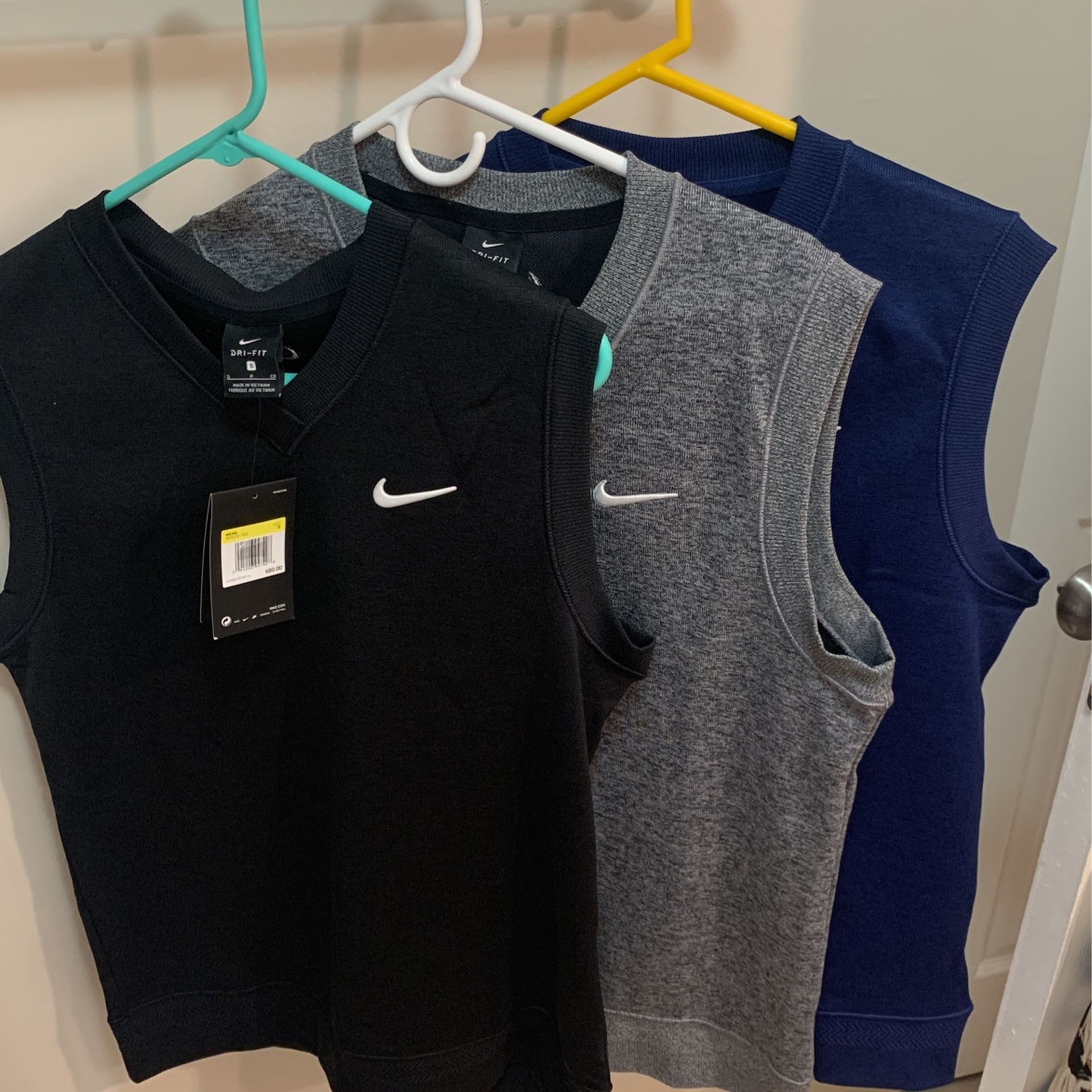 Nike Vest Golf Sweaters $45 Each Or All 3 For $100 All Size Small plus 2 Nike Belts