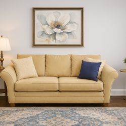 FREE DELIVERY - Luxury Chic Beige Sofa -Like New - Seats 3 Comfortably