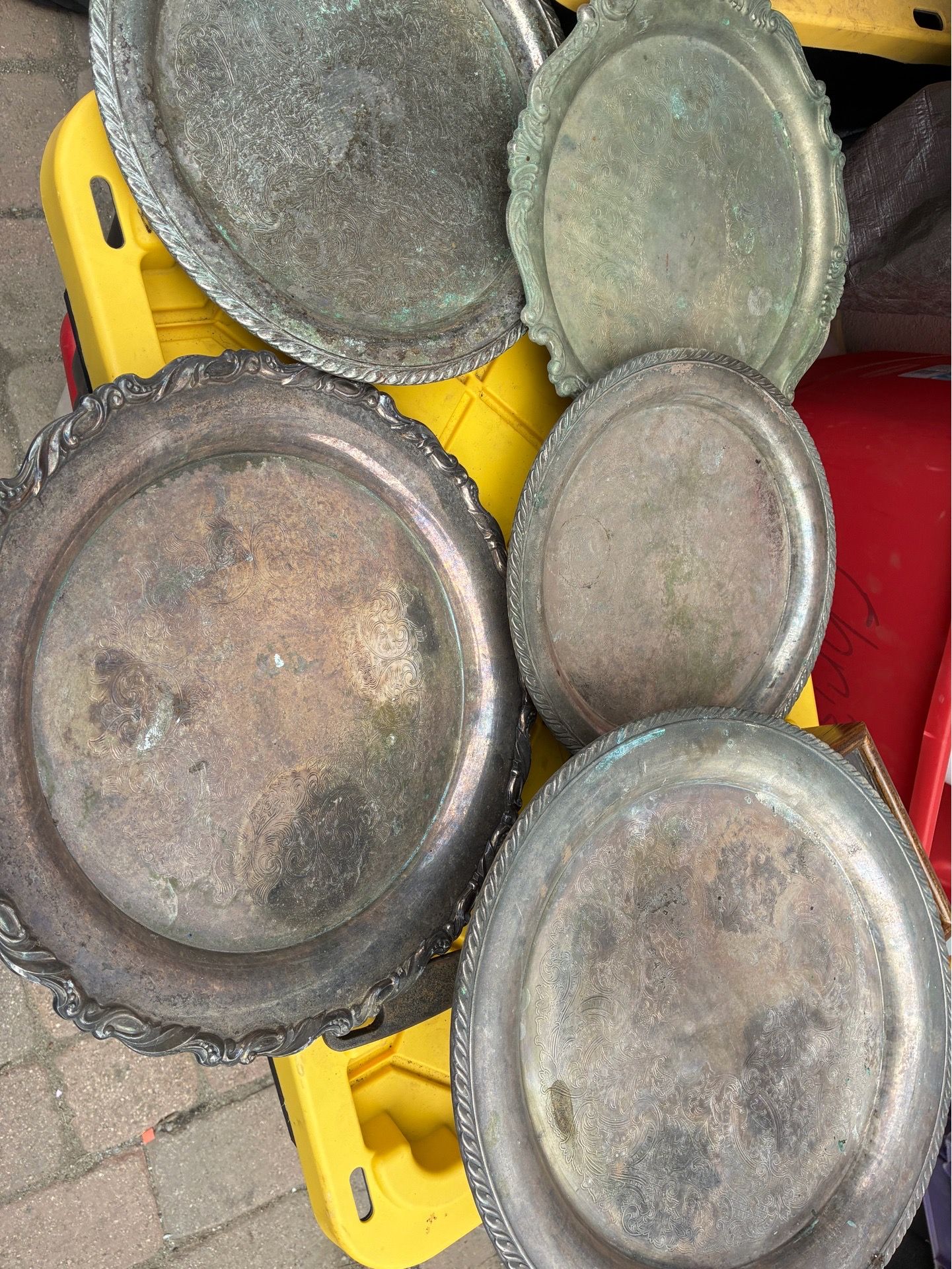 Antique silver plates