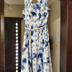 White And Blue  Dress