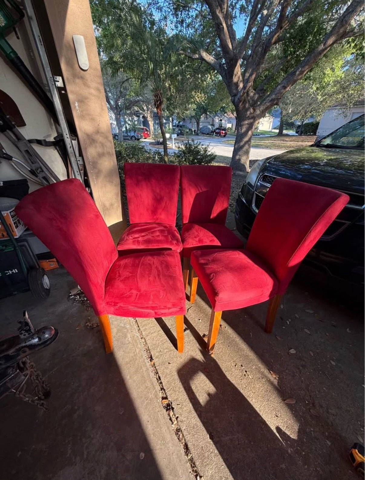 Red dinner chairs