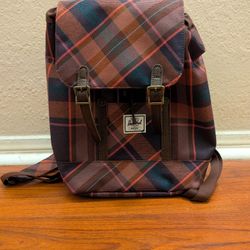 Herschel Supply Co. Retreat Mini Backpack Pink Purple Tartan Plaid Check