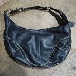 Coach Black Leather Y2K Mini Soho Hobo Shoulder Bag Purse