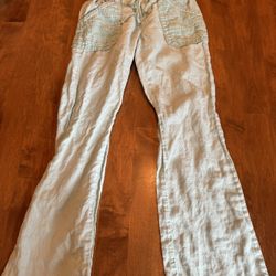 Woman’s Miss Me Beach Linen Pants Shipping Available