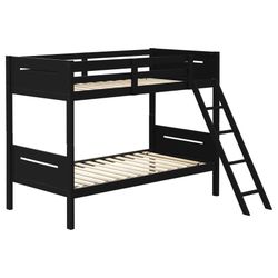 Twin Over Twin Bunk bed Black  