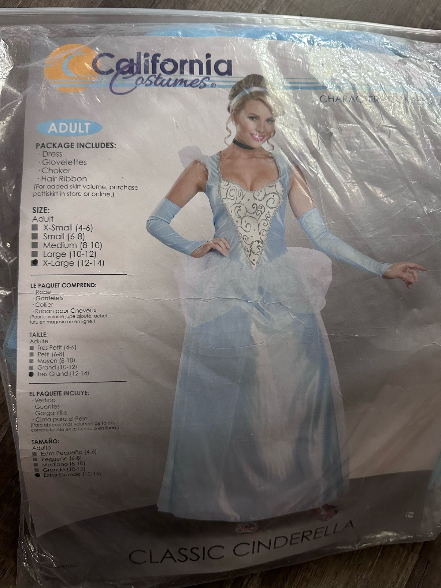 Cinderella Adult Size XL $20
