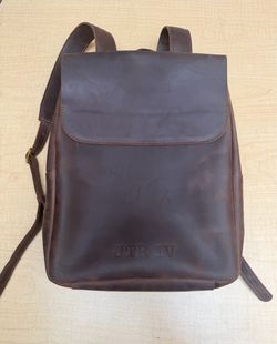 Slim Handmade Leather Laptop Backpack – Thick 2mm Leather