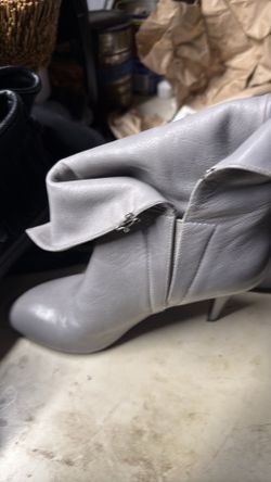Gray leather Booty Boots