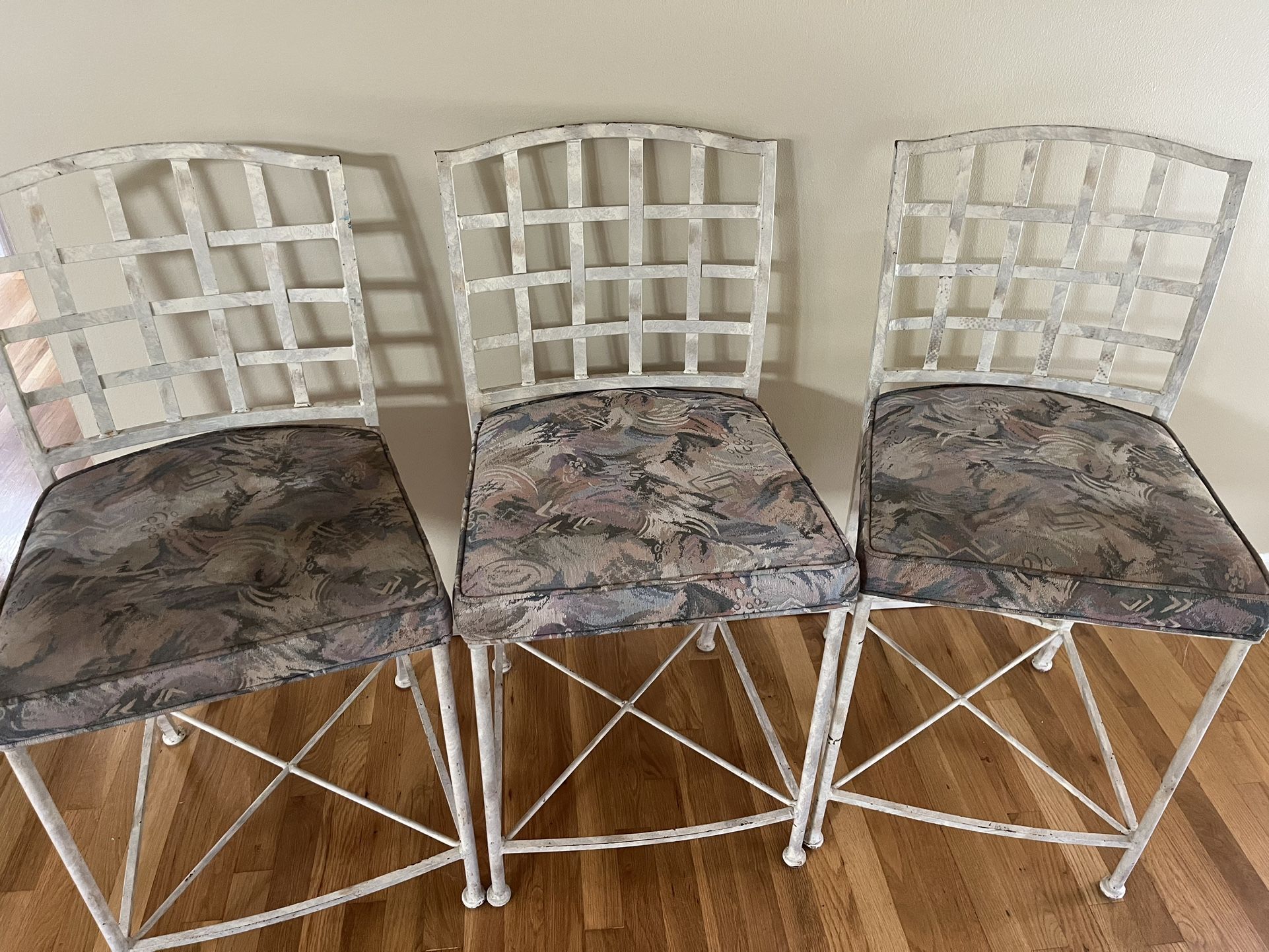 3 Iron Bar Stools