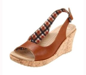Croc Sling back With cork Wedge 