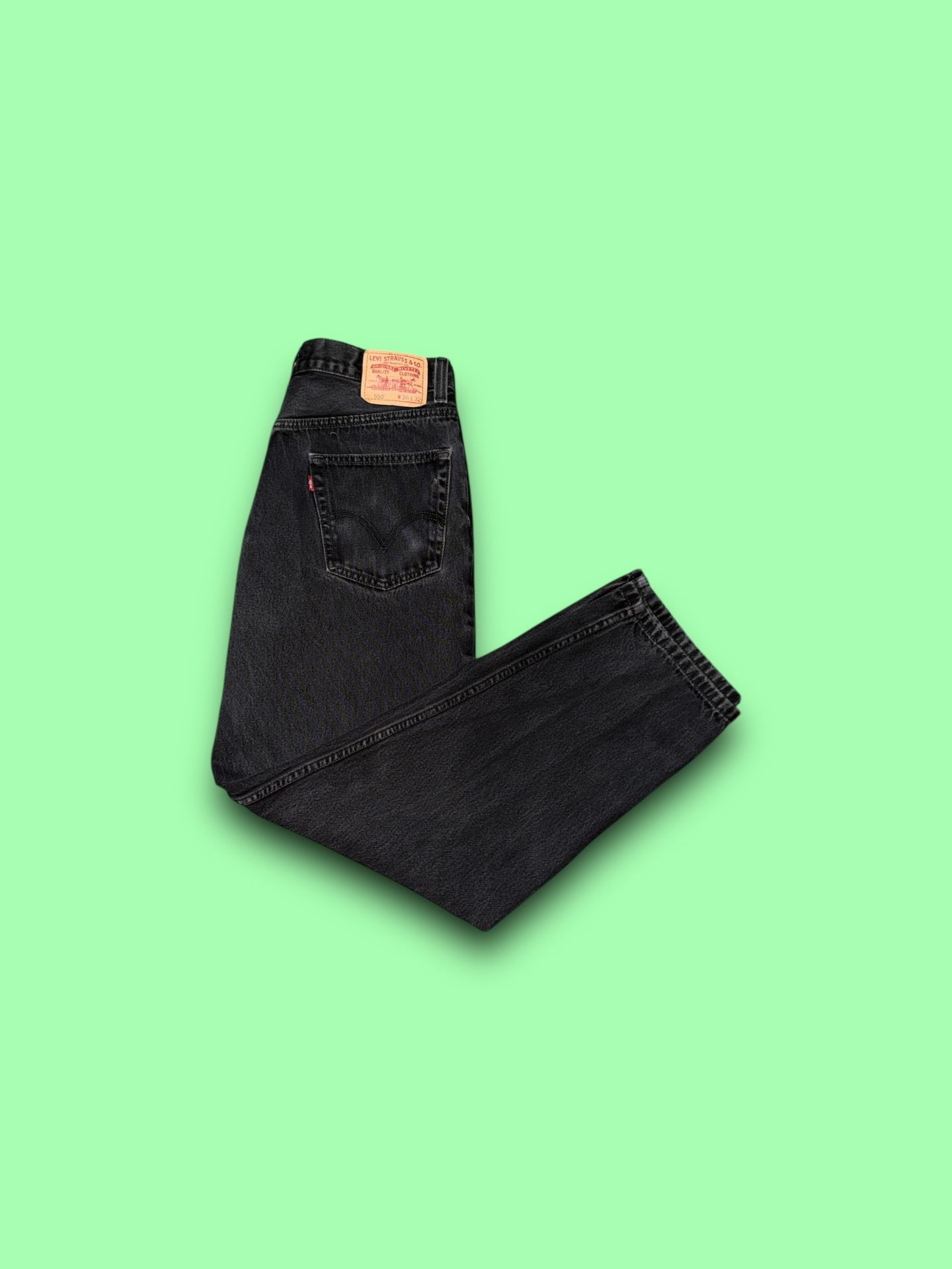 Levi’s 550 relaxed fit black denim jeans men’s 36 x 32