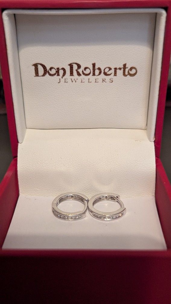 Sterling Silver Diamond Earrings { Don Roberto Jewelers}