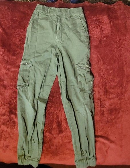 NWOT WOMENS FOREVER 21 CARGO PANTS GREEN SIZE S