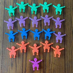 Vintage Interlocking Clowns Plastic Connecting Toys Colorful 21 Pc