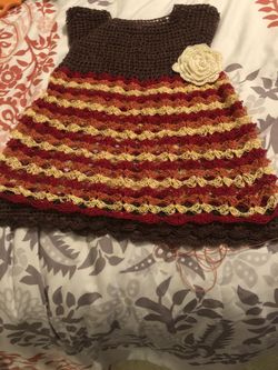 Handmade Crochet Thanksgiving Baby Dress For Sale
