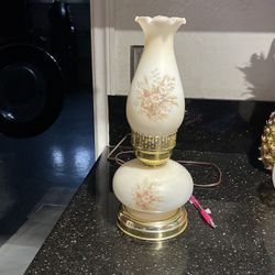 Vtg. Rare To Fine Hurricane Lamp Milk Glass 