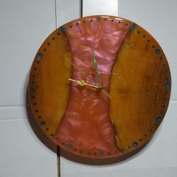 Epoxy Resin Wood Clock Hand Made Echo A Mano 