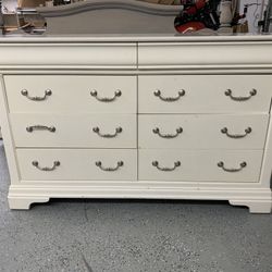 Classic White Dresser - Genuine Wood Construction USED