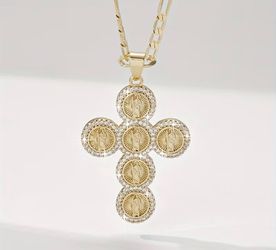 14K GOLD PLATED ST JUDE CROSS