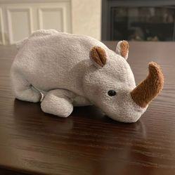 1996 Ty Beanie Baby Spike the Grey Rhino Excellent Condition with Tush Tag 8"