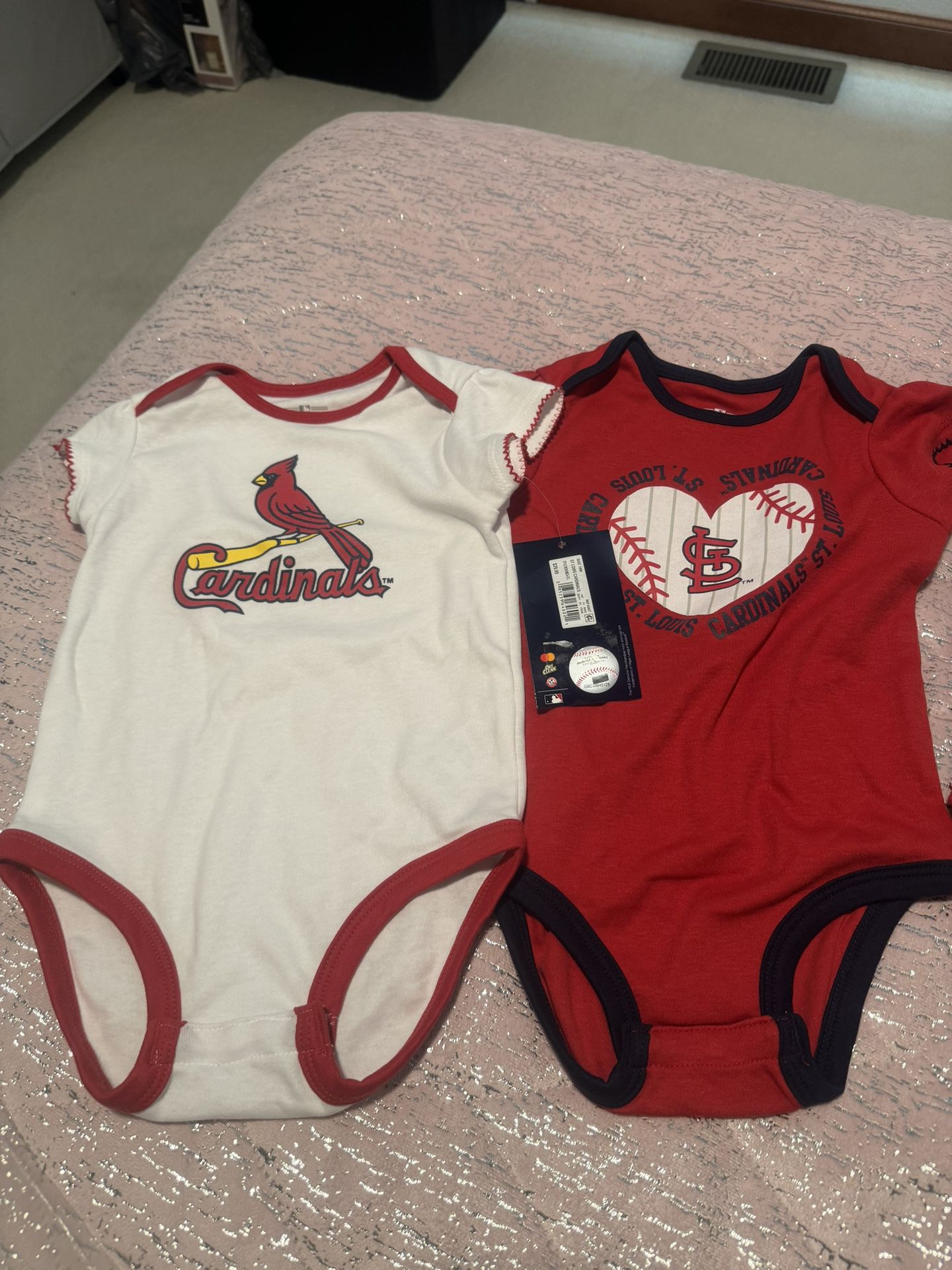 MLB St. Louis Cardinals Infant Girls' 2 Pk Bodysuit - 18M