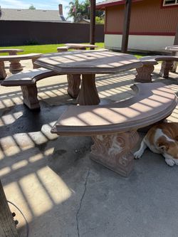 Concrete tables and benches