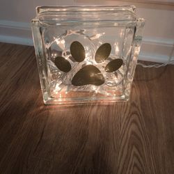 Light up  Glass Paw Print Light 