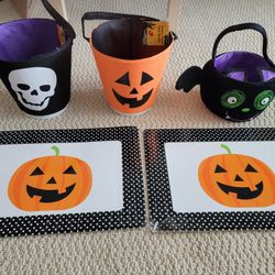 Halloween Buckets and Mats 