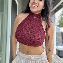 Crochet Halter Crop Top