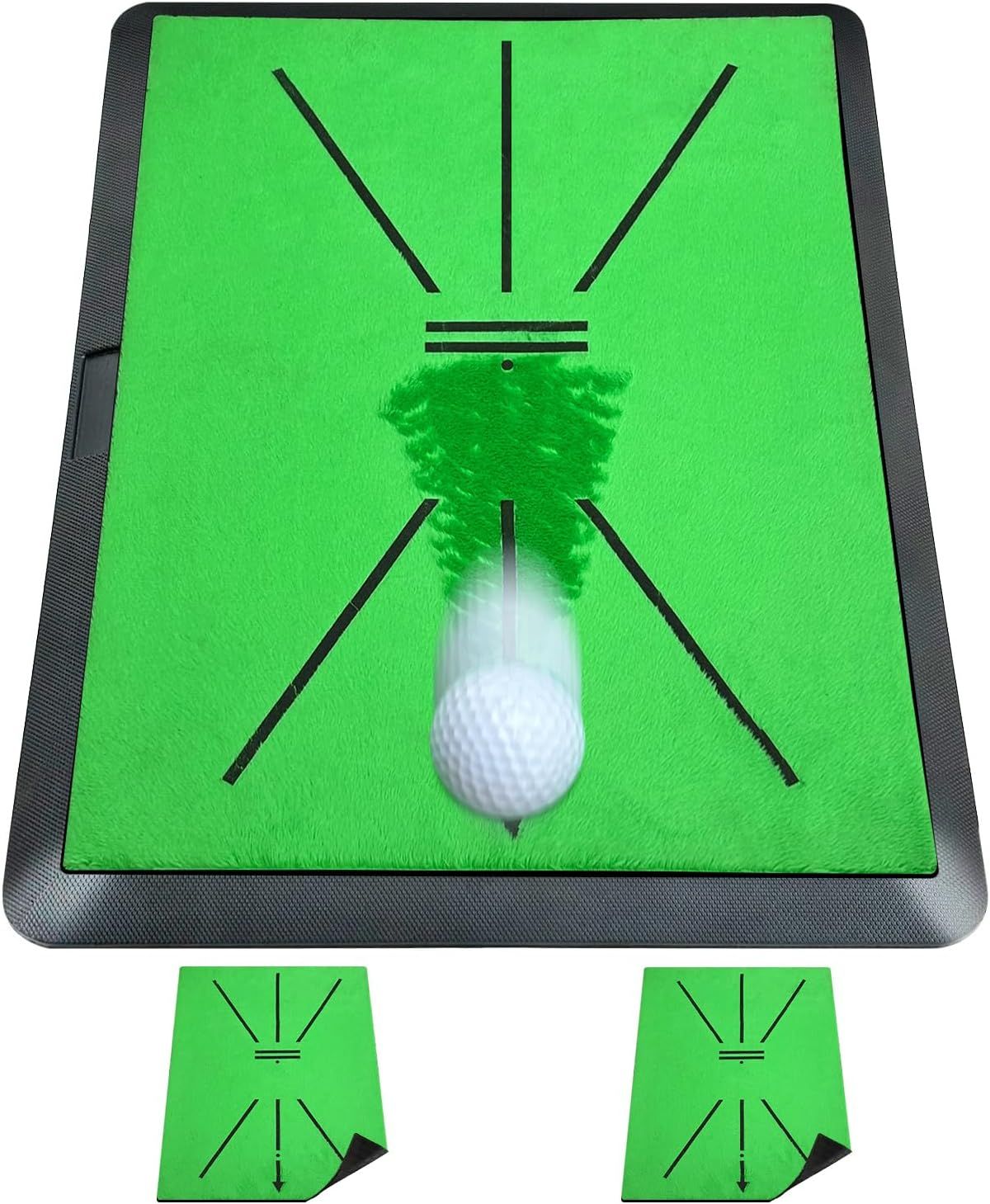 Path Feedback Golf Hitting Mat, with 2 Replaceable Impact Surface, Golf Training Mat for Swing Detection Batting, Premium Golf Impact Mat, Advanced Gu