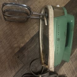 Vintage Hand Mixer Green Blue 50s 60s Electronic Appliance 